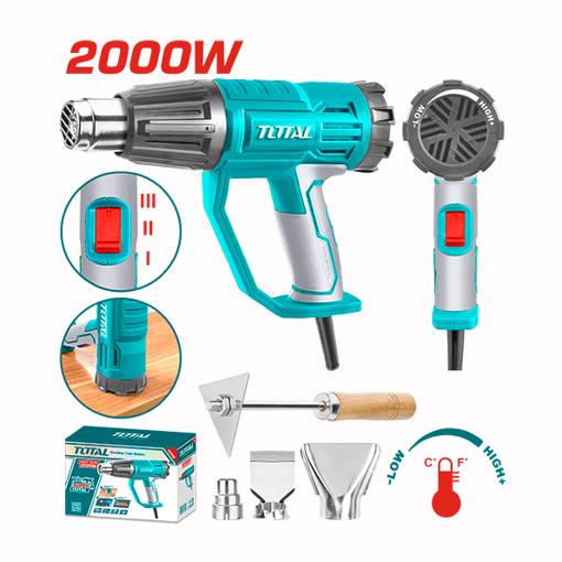 Imagen de Pistola De Calor 2000W Industrial + Accesorios De Regalo Total