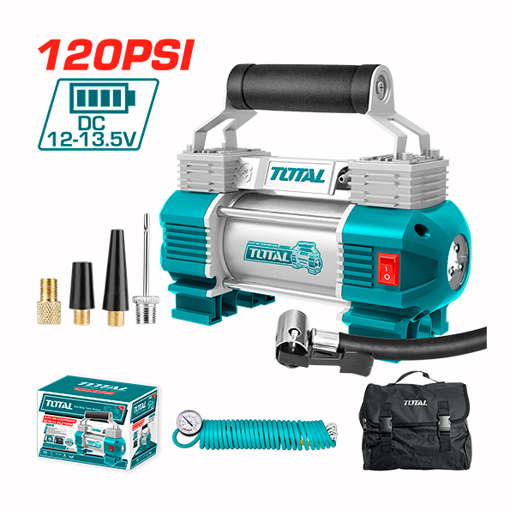 Imagen de Compresor De Aire Para Auto, Motos, Bicicletas 12-13.5v 120psi Total