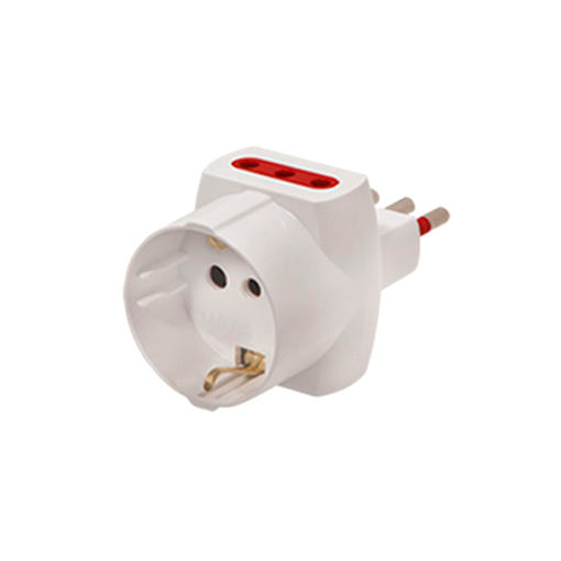 Imagen de Adaptador Ficha 3 En Linea + Schuko Conatel