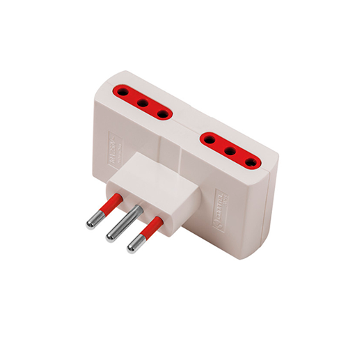 Imagen de Adaptador Eléctrico De 3 En Línea A 4 Tomas Tres En Línea
