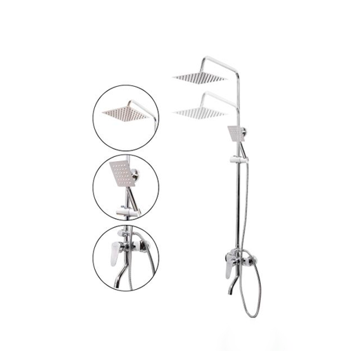 Imagen de Griferia Ducha Exterior Columna Extensible Cuadrarada