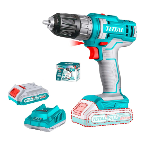 Imagen de Taladro Atornillador Inalámbrico 1 Batería 20v y Cargador  - 10mm Total