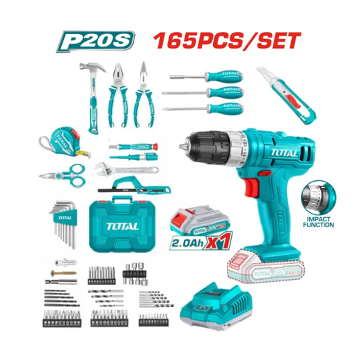 Imagen de Kit De Herramientas Total De 165 Piezas Industriales Super Total