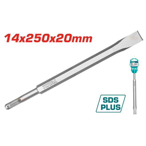 Imagen de Cincel Chato SDS Plus Rotomartillo 14x20x250mm Total