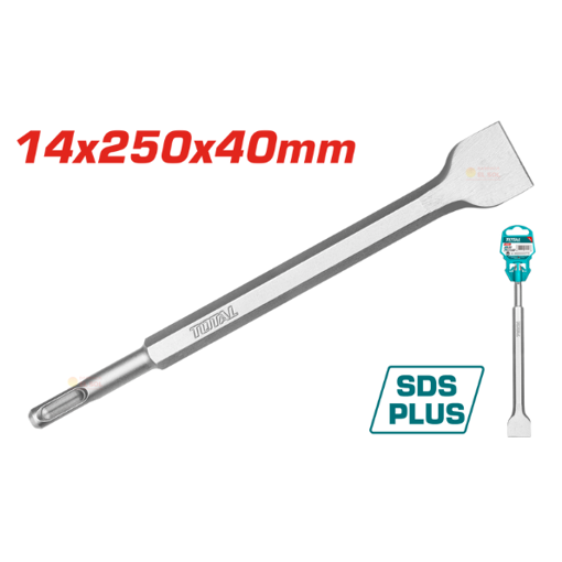 Imagen de Cincel Chato SDS Plus Rotomartillo 14x40x250mm Total