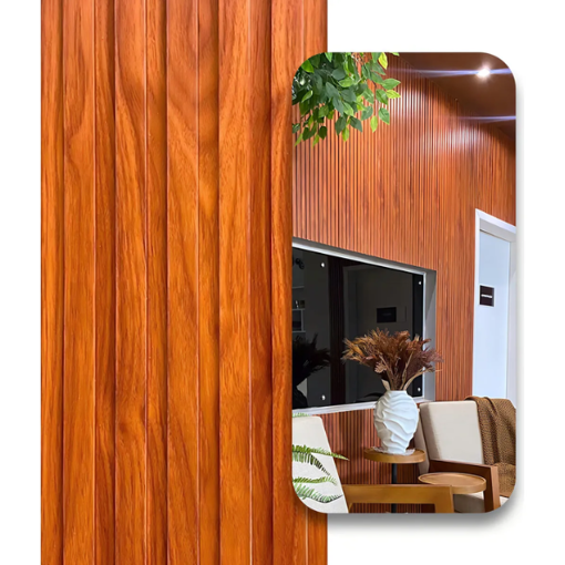 Imagen de Panel Wpc Decorativo Revestimiento Pared Wall Panel Caoba Africana Interior
